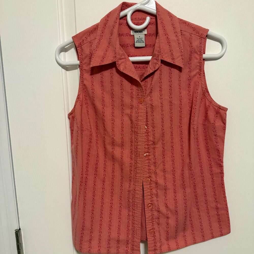 Women’s Collared Peach Tank Top- S